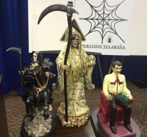 Statues of Santa Muerta and Jesus Malverde, "the patron saints of drug dealers," were found during Operation Te