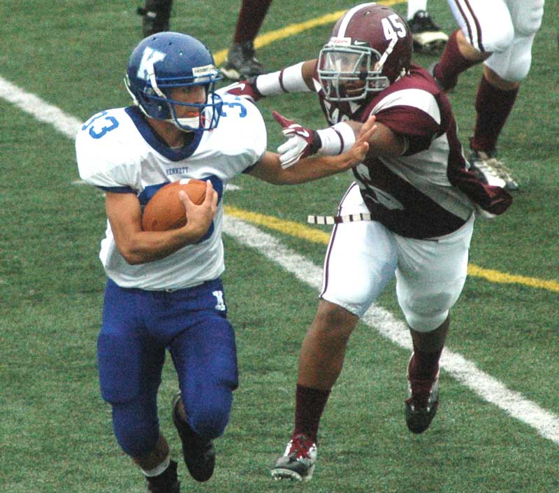 Anthony Torello evades a Chidester defender as he helped lead Kennett to a rout over Chichester, Saturday.