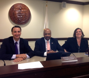 Chester County Commissioners Ryan Costello (from left), Terence Farrell and Kathi Cozzone will hold their second “on the road” meeting on Thursday in Nottingham. 