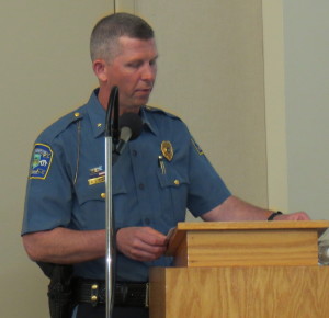 New Garden Township Police Chief Gerald R. Simpson presents the proposal to provide 24-hour police coverage