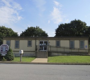 The lower level of the makeshift New Garden Township Police building is off-limits due to high mold concentration.