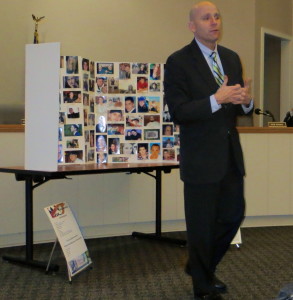 Chester County District Attorney Tom Hogan addresses a meeting in New Garden Township hosted by Kacie's Cause, an advocacy group committed to ending the scourge of heroin in the county.