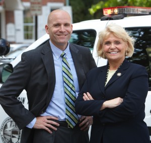 Chester County Sheriff Carolyn “Bunny” Welsh (right) is teaming with Chester County District Attorney Tom Hogan to offer citizens a firearms safety course.