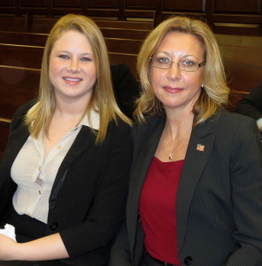 Following the swearing-in ceremony, Clerk of Courts Robin Marcello (right) poses with her daughter, Lindsey McCabe.