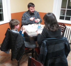 Seven-year-old Elliott Warburton (from left), Bill Warburton, and Lauren Hornberger are delighted with the new addition. They travel to Kennett Square from Hockessin regularly to  enjoy "the best fish tacos."